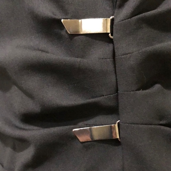 Piazza Sempione Blazer Size IT 44 US 8 Black Virgin Wool Ruched Front - Picture 3 of 13